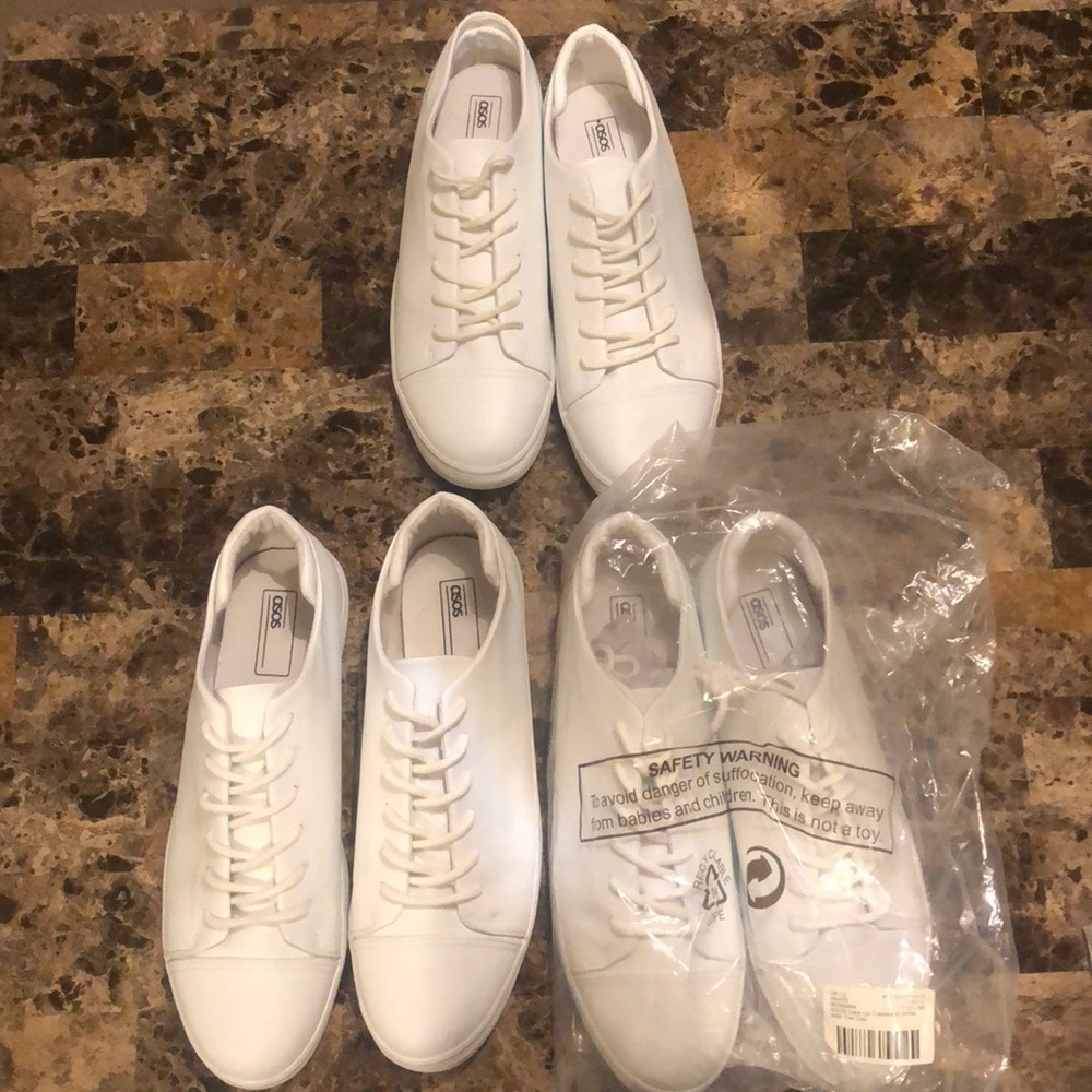 Bundle of white sneakers